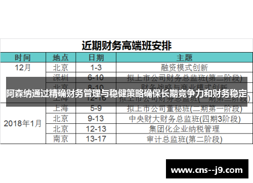 阿森纳通过精确财务管理与稳健策略确保长期竞争力和财务稳定